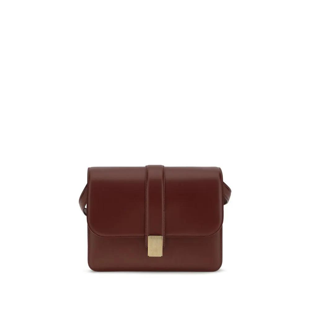 Sac porté épaule Khaite Bordeaux en cuir de veau Bos Taurus