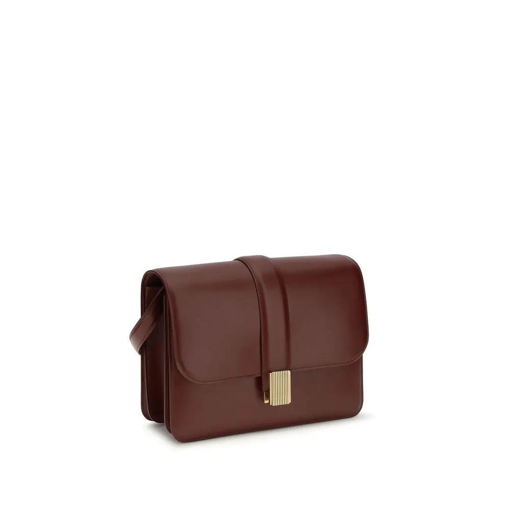 Sac porté épaule Khaite Bordeaux en cuir de veau Bos Taurus