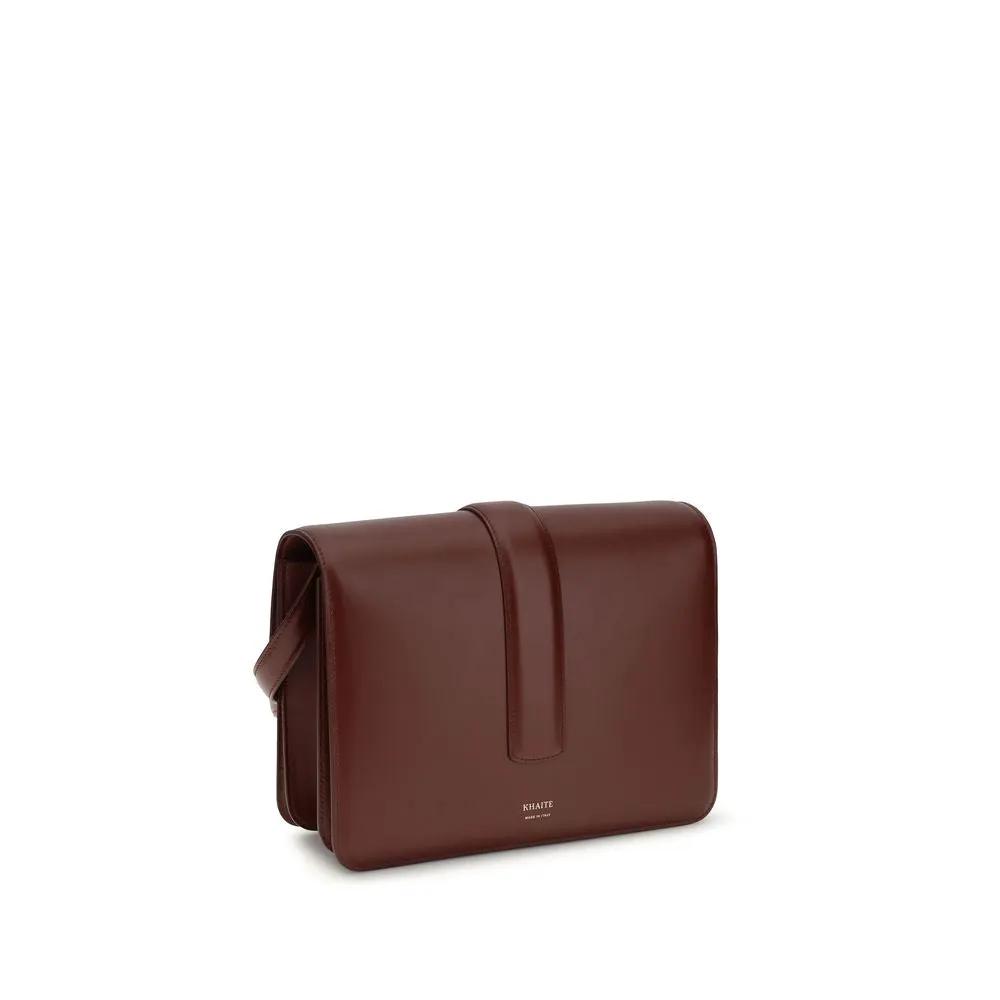 Sac porté épaule Khaite Bordeaux en cuir de veau Bos Taurus