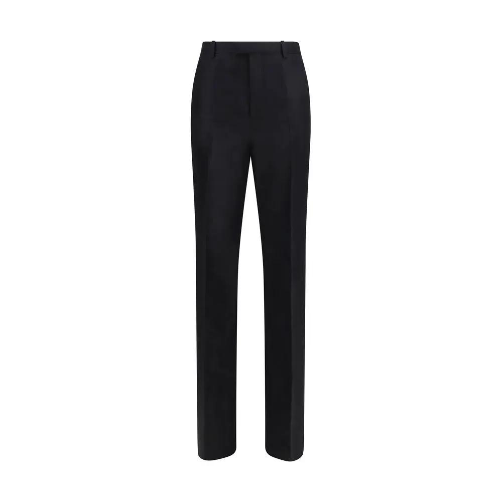 Pantalon de costume en soie noire Gucci