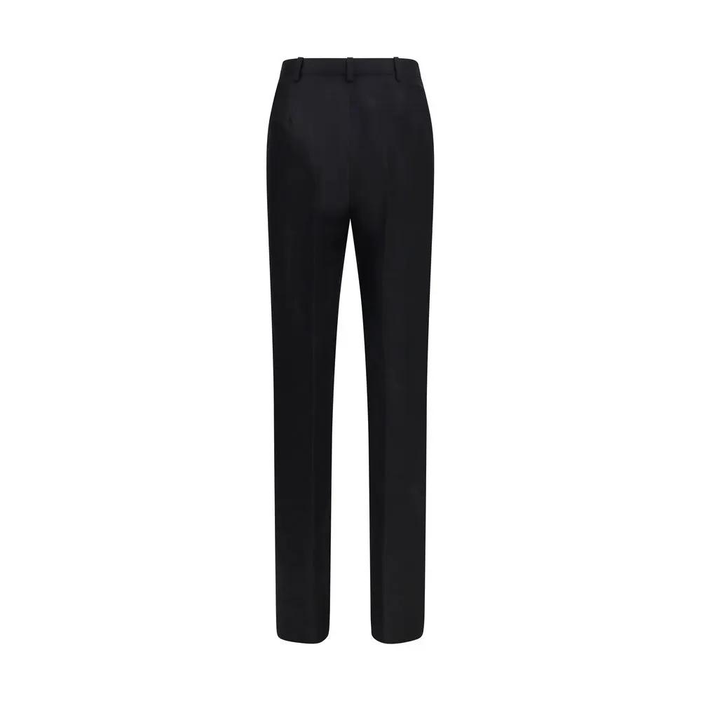 Pantalon de costume en soie noire Gucci
