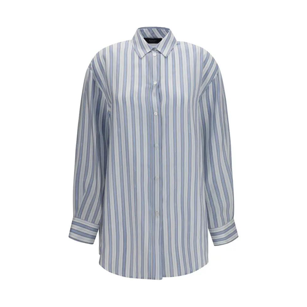 Gucci Blue Silk Shirt