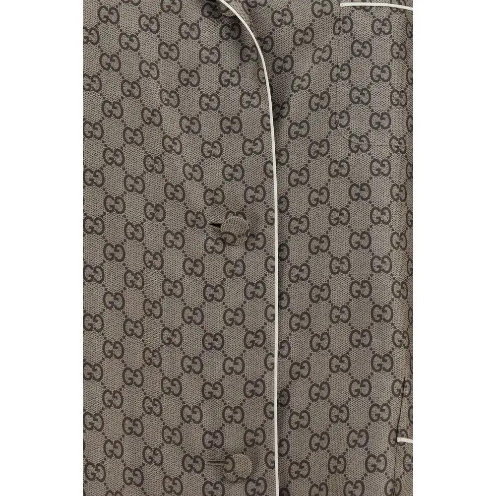 Chemise habillée en soie beige Gucci