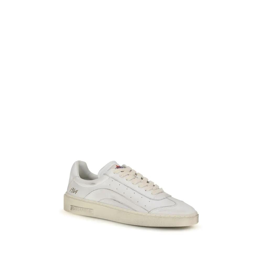 Baskets basses Dsquared² en cuir de veau blanc Bos Taurus