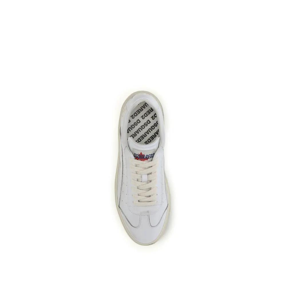 Baskets basses Dsquared² en cuir de veau blanc Bos Taurus