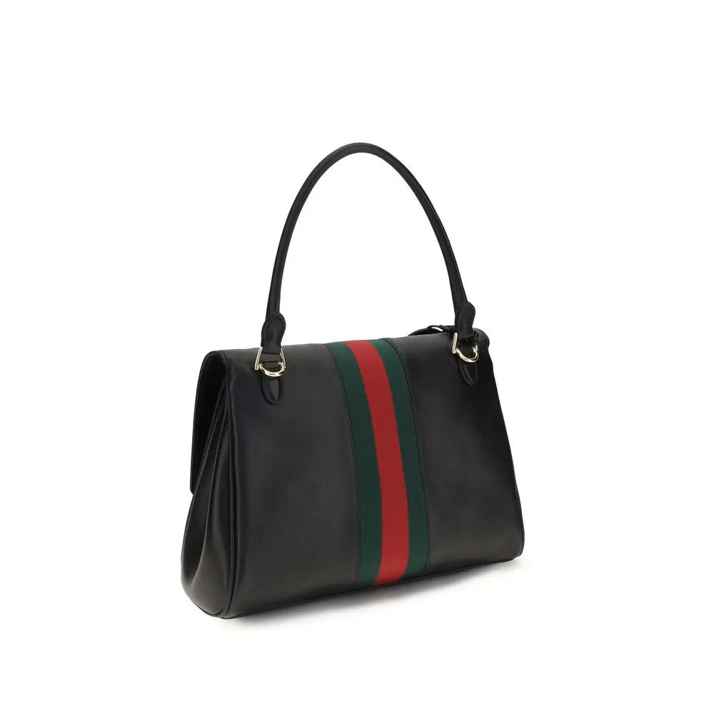 Sac à main Gucci en cuir de veau noir Bos Taurus