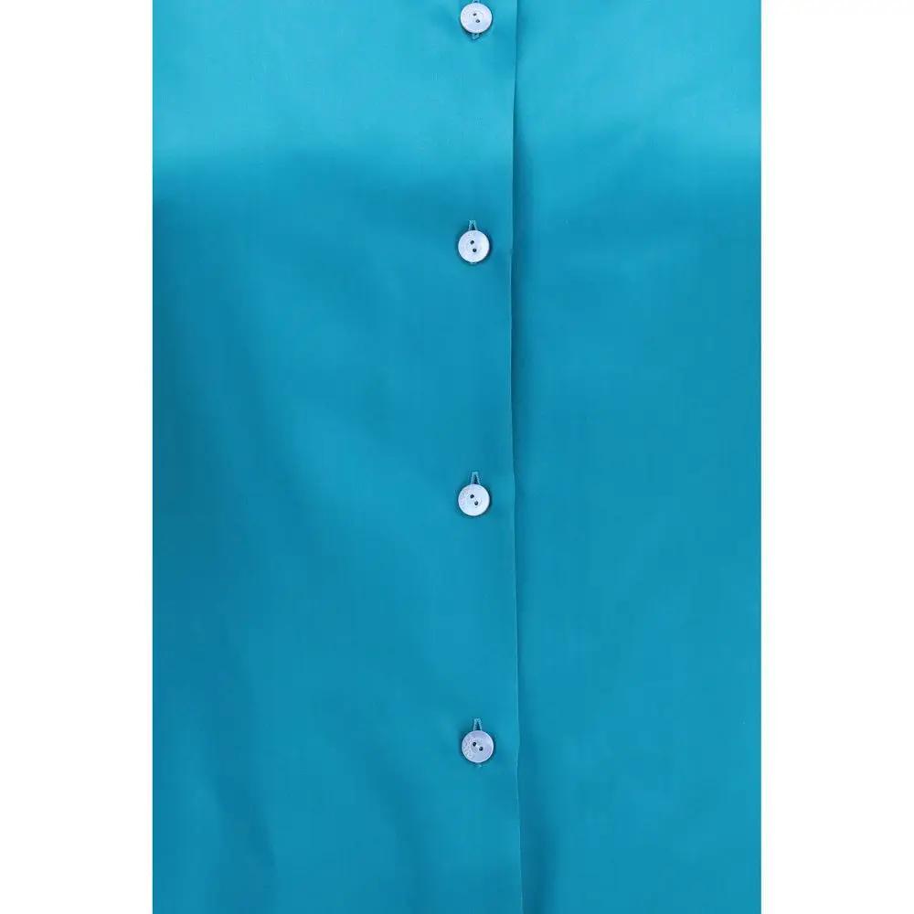 Gucci Blue Silk Dress Shirt