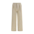 Pantalon décontracté en coton beige Prada