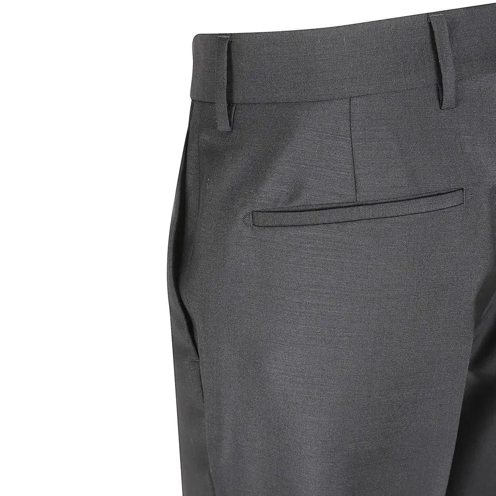 Pantalon habillé en laine grise Prada