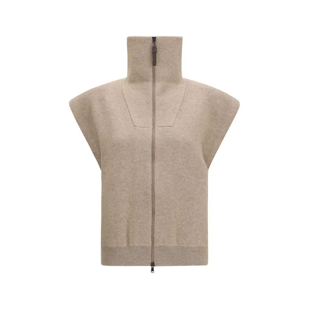 Cardigan Brunello Cucinelli en cachemire beige