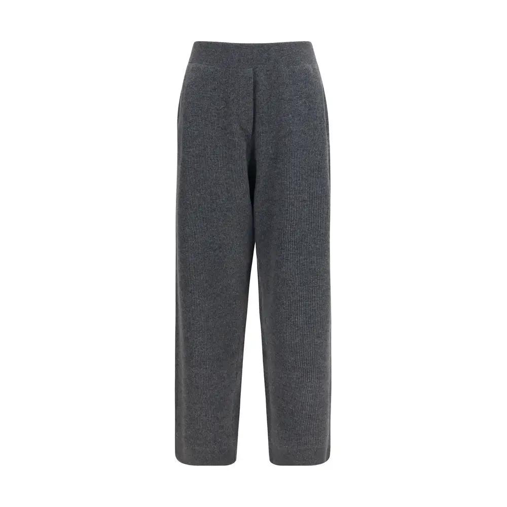 Pantalon décontracté en cachemire gris Brunello Cucinelli