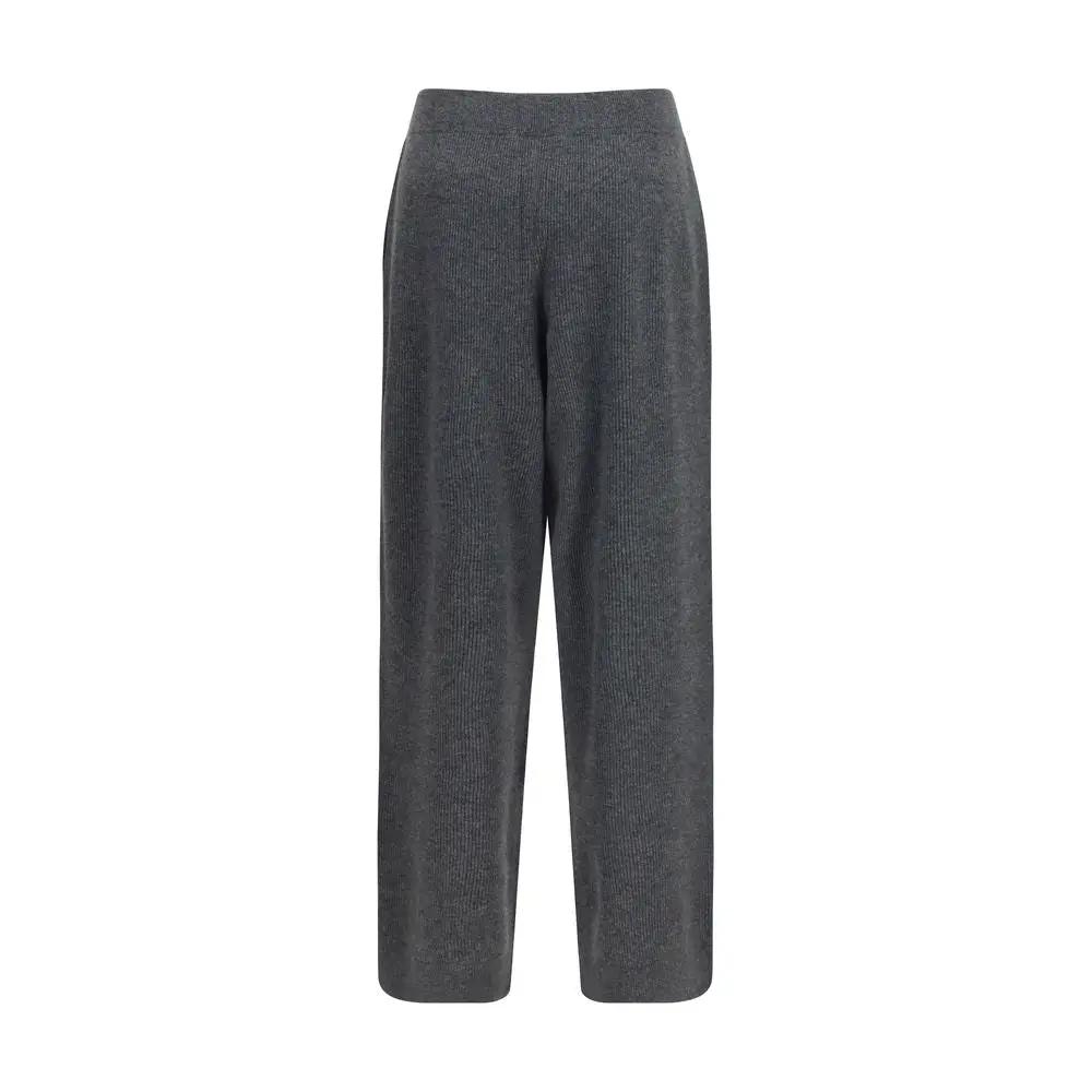 Pantalon décontracté en cachemire gris Brunello Cucinelli