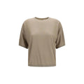 T-shirt en cachemire beige Brunello Cucinelli