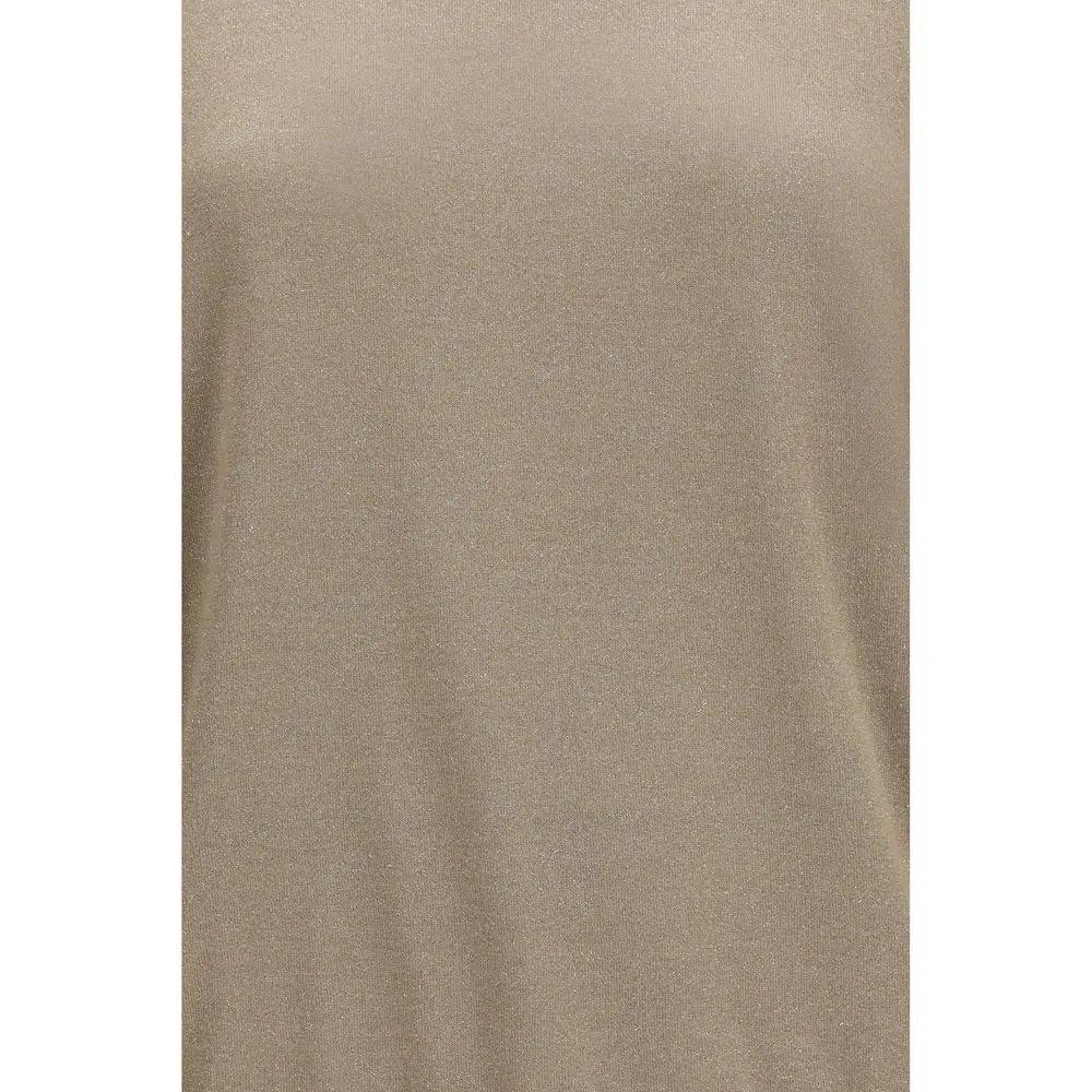T-shirt en cachemire beige Brunello Cucinelli