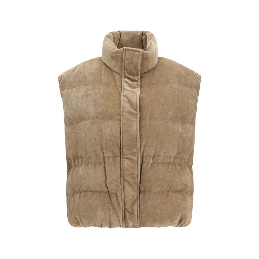 Brunello Cucinelli Gilet Sans Manches en Viscose Beige