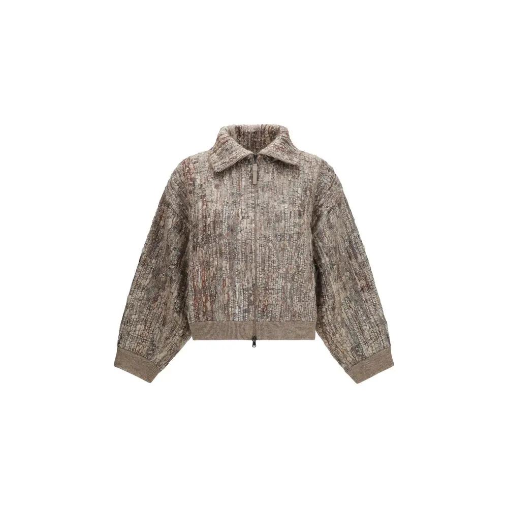 Cardigan Brunello Cucinelli en mohair beige