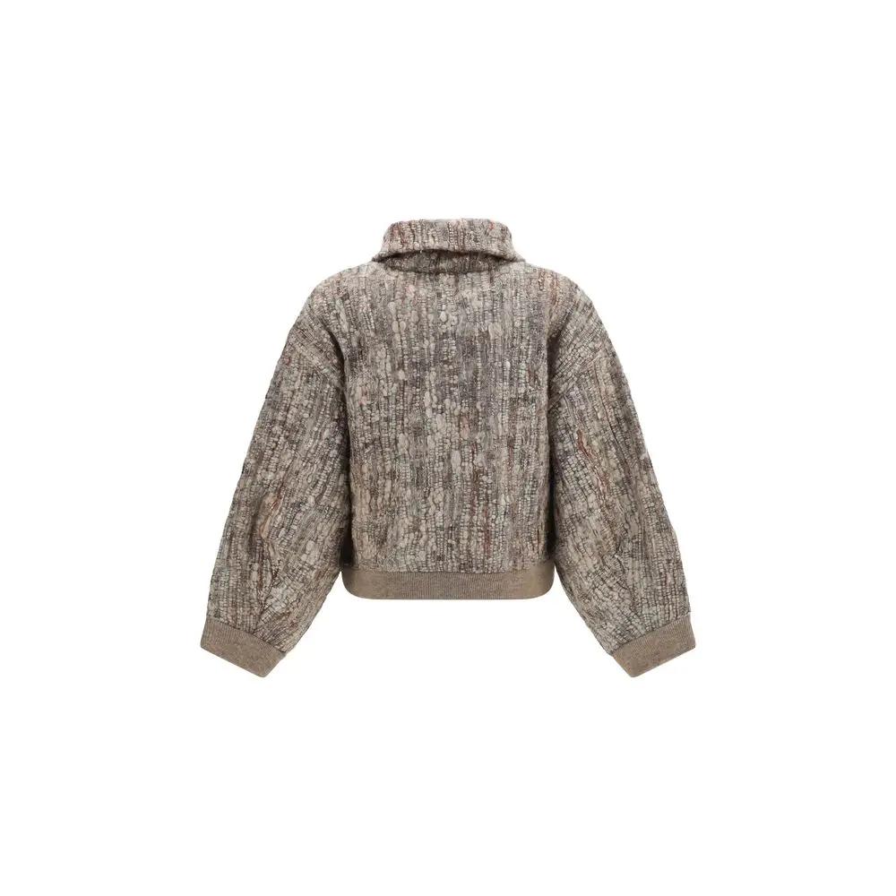 Cardigan Brunello Cucinelli en mohair beige