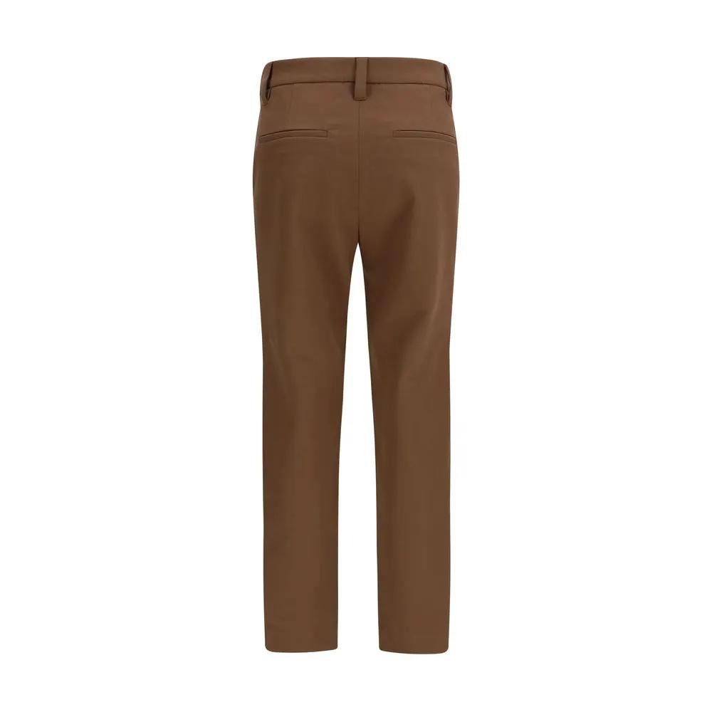 Pantalon décontracté Brunello Cucinelli marron en élasthanne