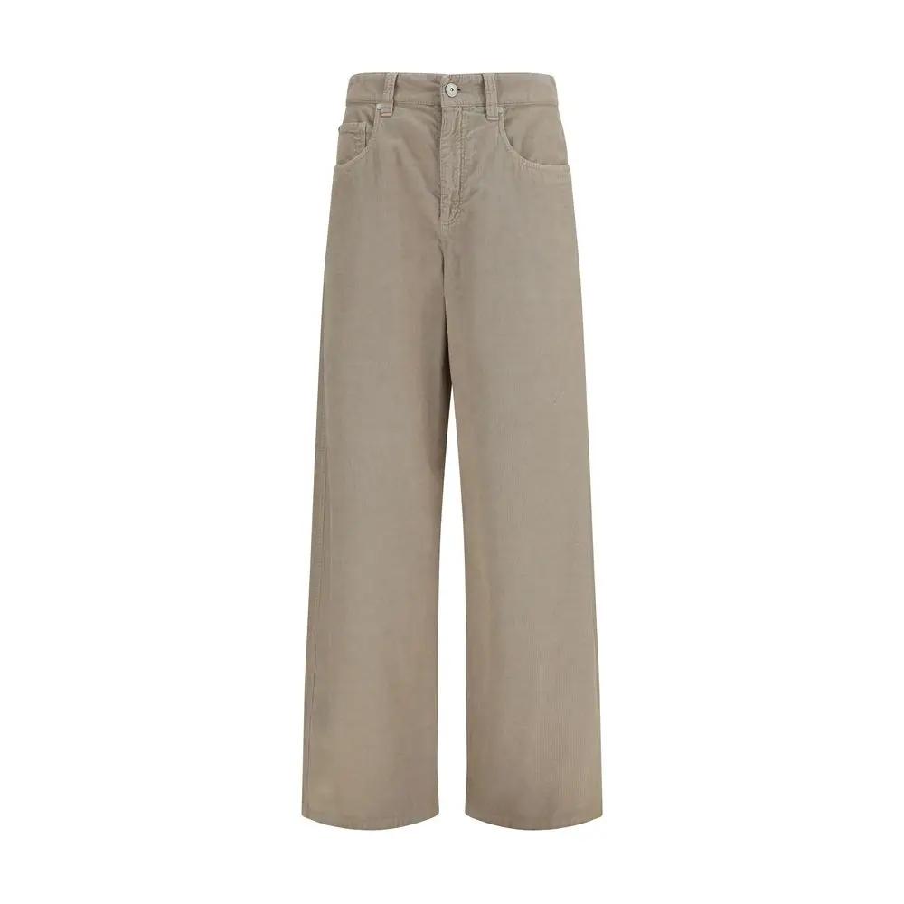 Brunello Cucinelli Pantalon décontracté en coton beige