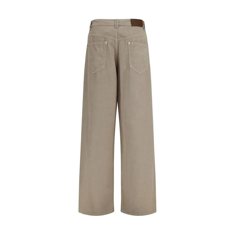 Brunello Cucinelli Pantalon décontracté en coton beige