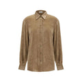 Chemise en viscose beige Brunello Cucinelli
