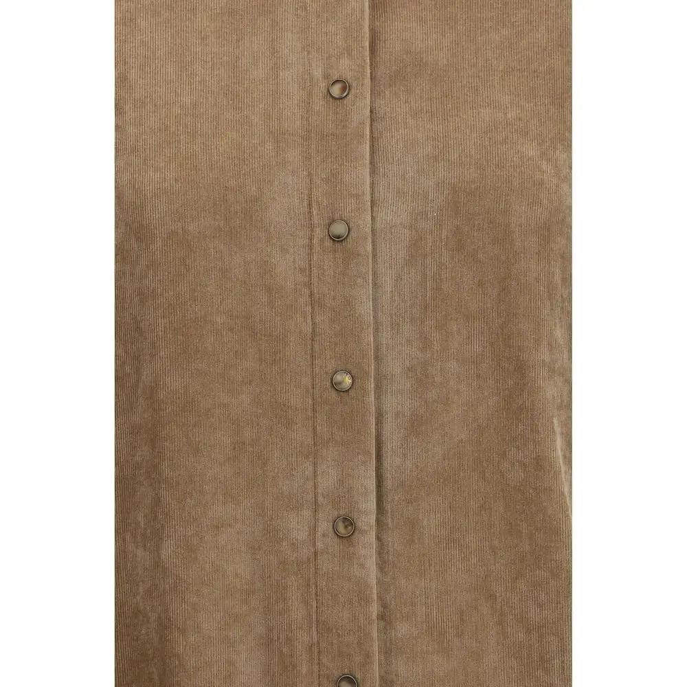 Chemise en viscose beige Brunello Cucinelli