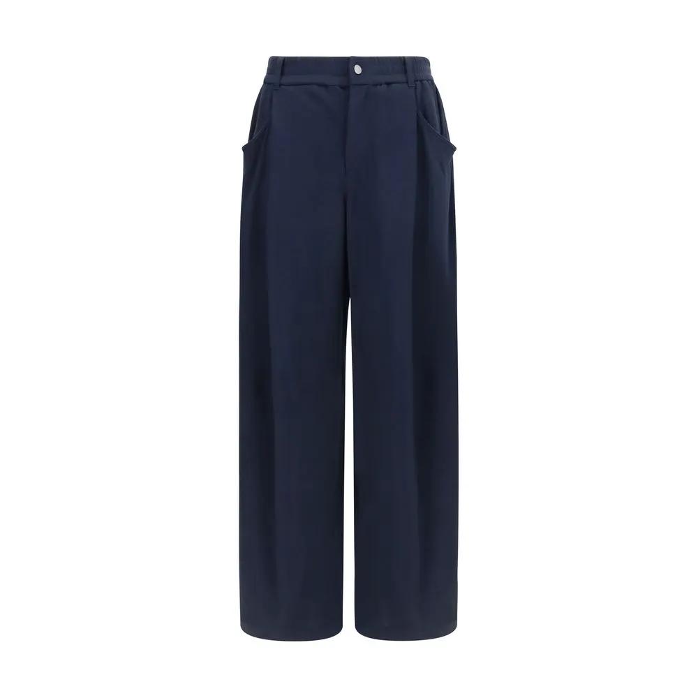 Pantalon décontracté en coton bleu Brunello Cucinelli