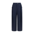 Pantalon décontracté en coton bleu Brunello Cucinelli