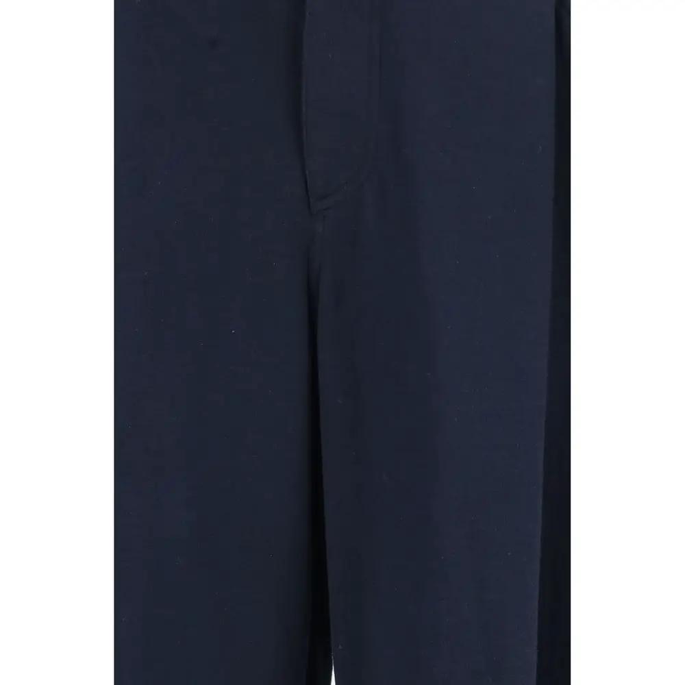Pantalon décontracté en coton bleu Brunello Cucinelli