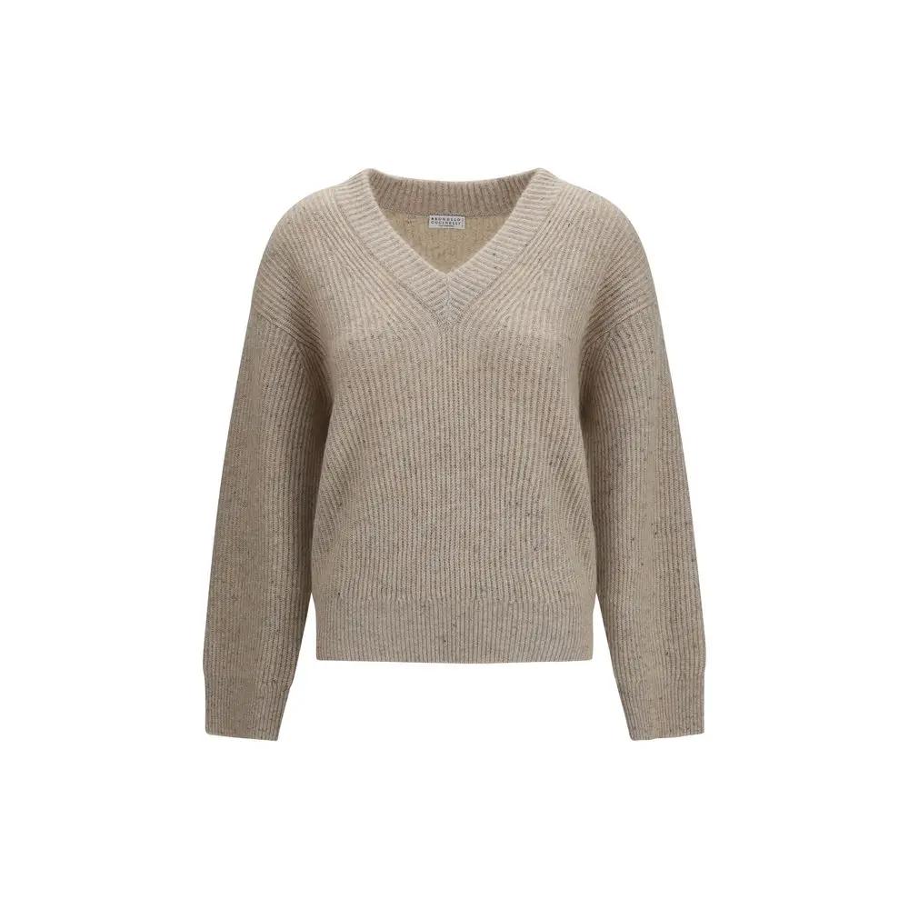 Brunello Cucinelli Sweat-shirt en cachemire beige