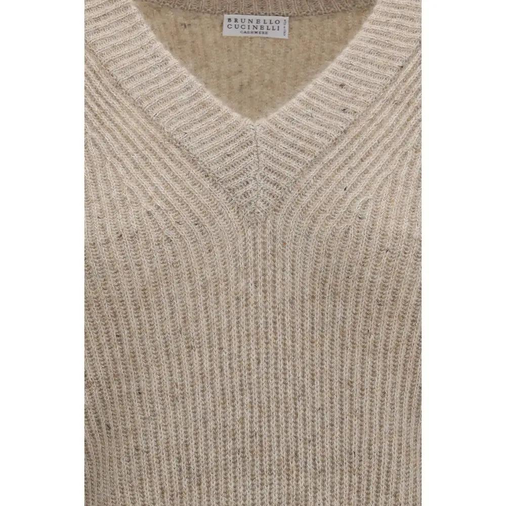 Brunello Cucinelli Sweat-shirt en cachemire beige