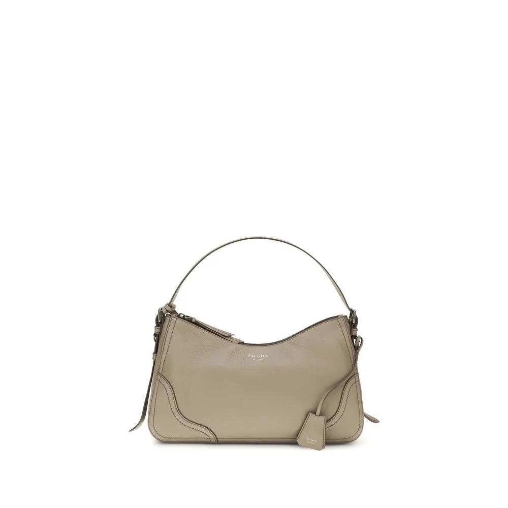 Prada Gray Calf Leather Bos Taurus Backet Bag