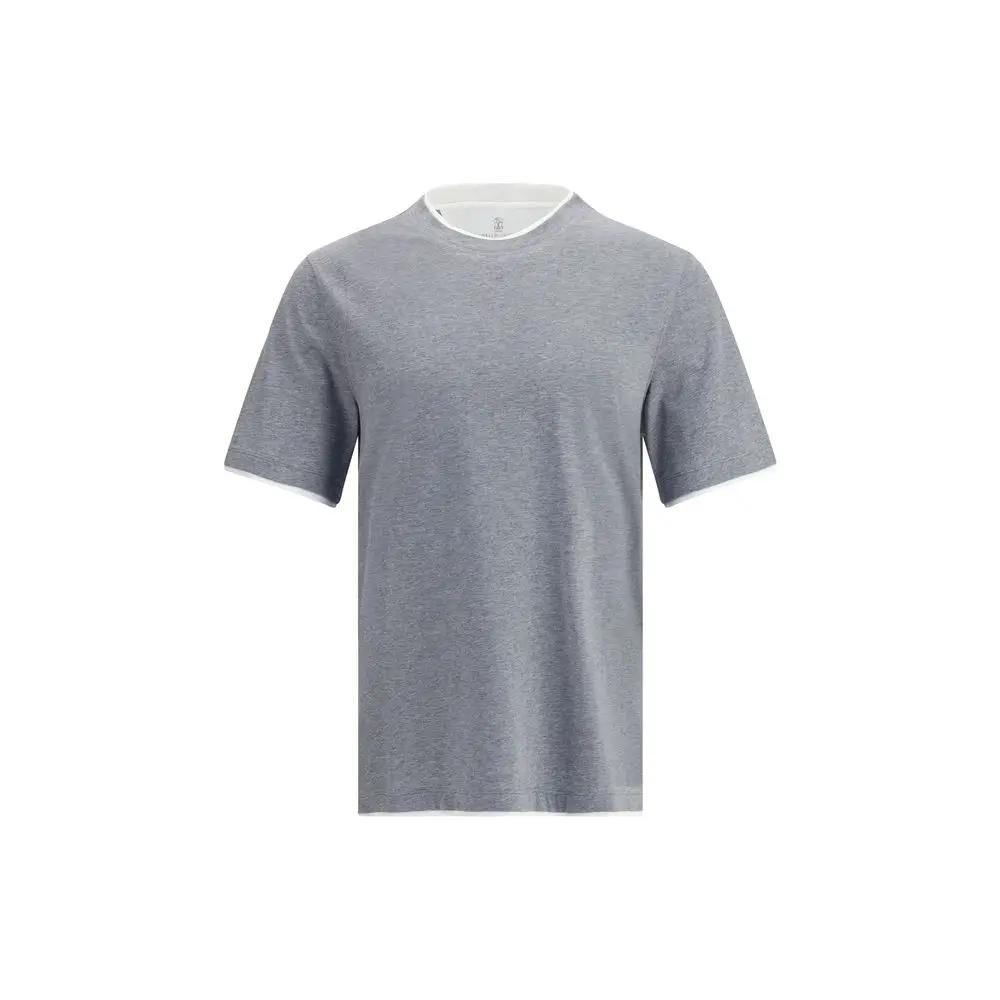 T-shirt en coton gris Brunello Cucinelli