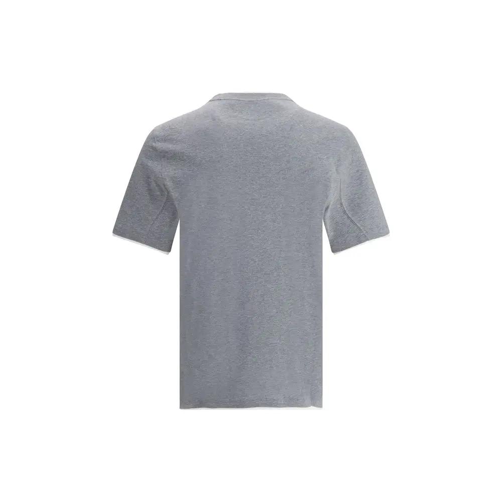 T-shirt en coton gris Brunello Cucinelli