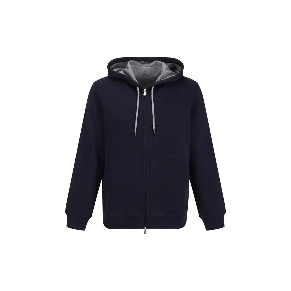 Brunello Cucinelli Blue Cotton Sweatshirt