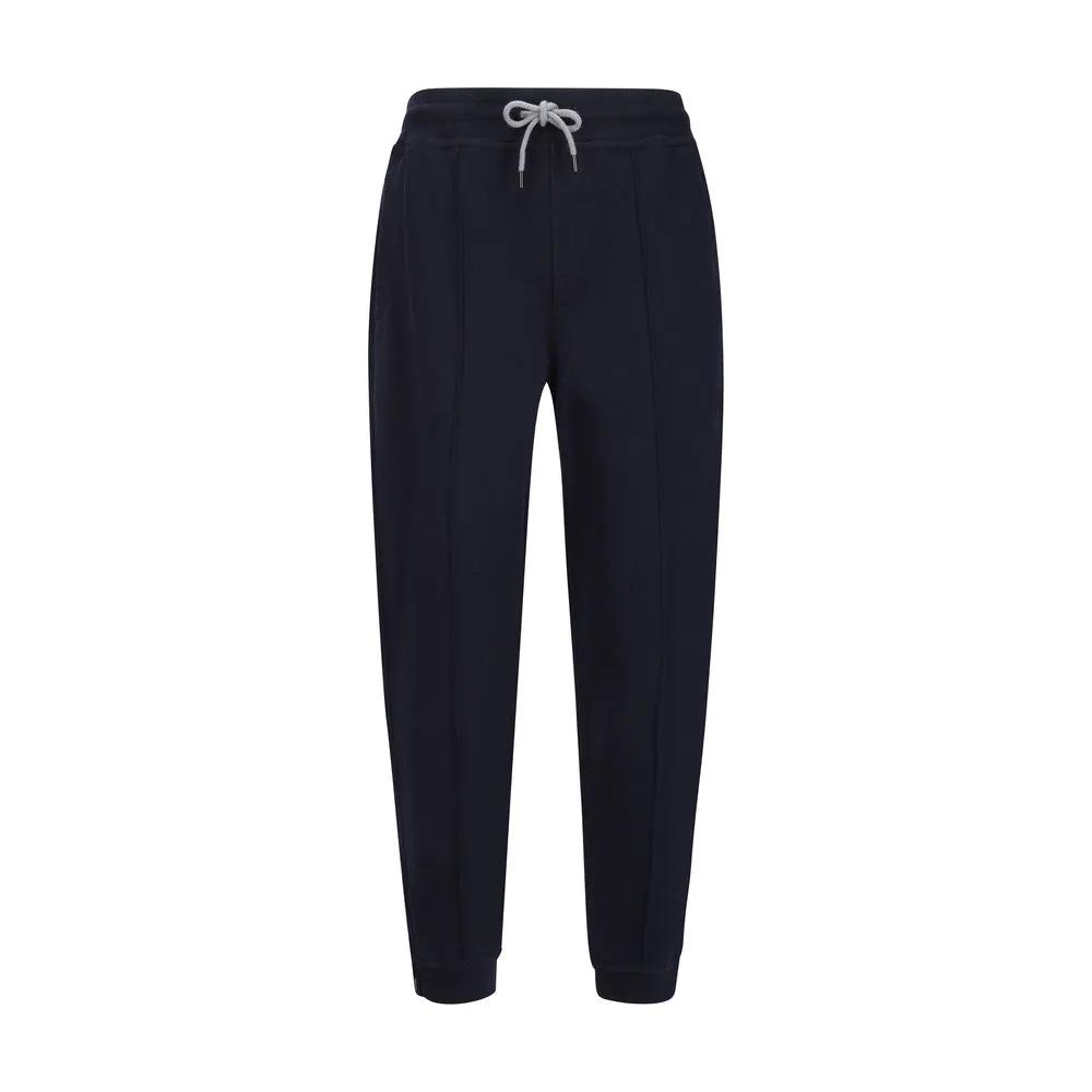 Pantalon de jogging en coton bleu Brunello Cucinelli (pantalon de sport)