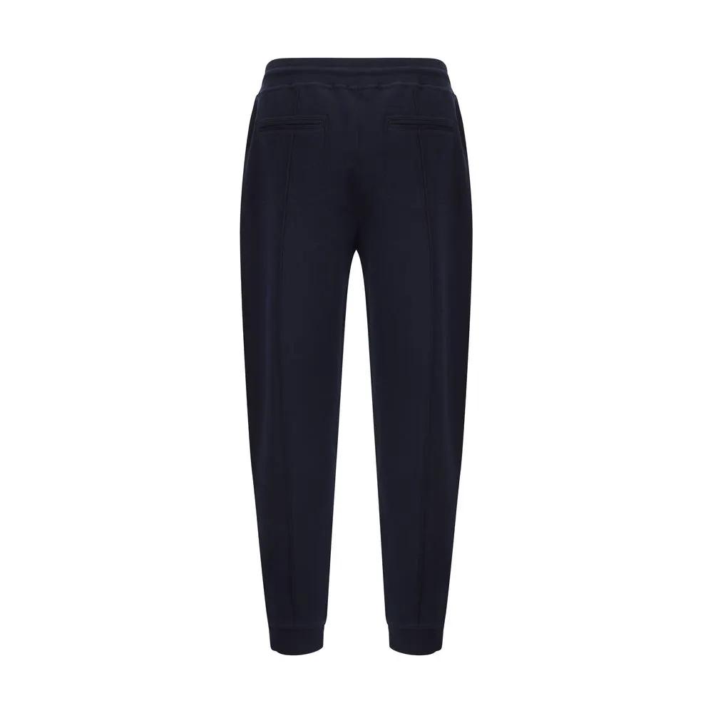 Pantalon de jogging en coton bleu Brunello Cucinelli (pantalon de sport)