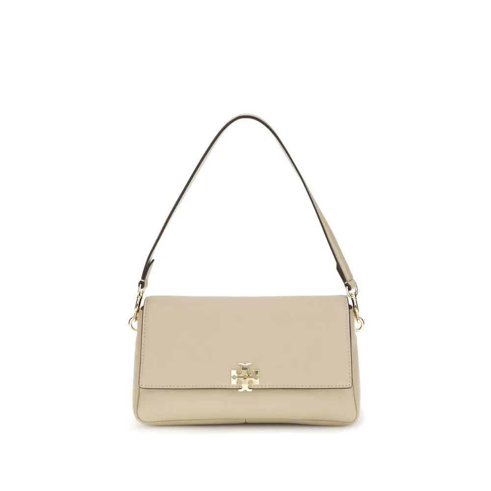 Sac bandoulière Bos Taurus en cuir de veau beige Tory Burch