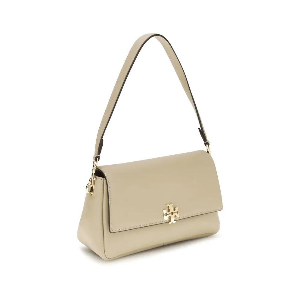 Sac bandoulière Bos Taurus en cuir de veau beige Tory Burch