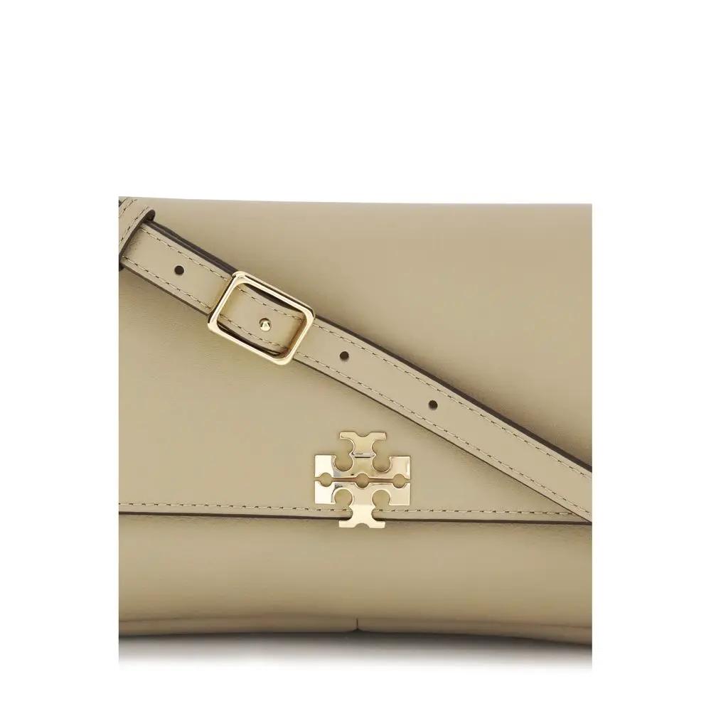 Sac bandoulière Bos Taurus en cuir de veau beige Tory Burch