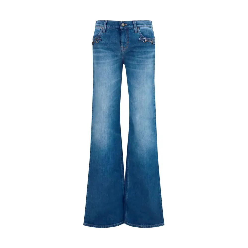 Jean évasé en coton bleu Gucci