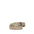 Ceinture Gucci Bos Taurus Regular en cuir de veau beige