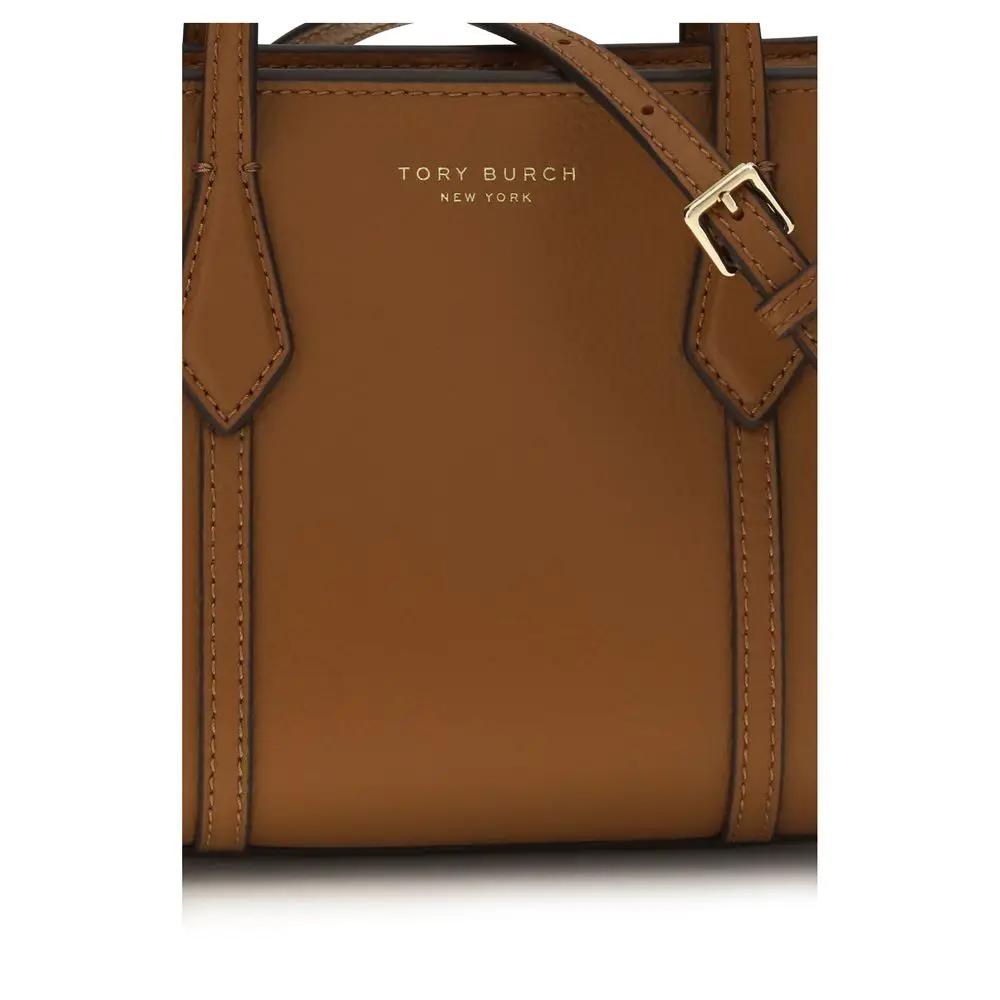 Sac à bandoulière Tory Burch en cuir de veau marron Bos Taurus