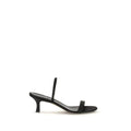 The Row Black Calf Leather Bos Taurus Stiletto Heel Sandals