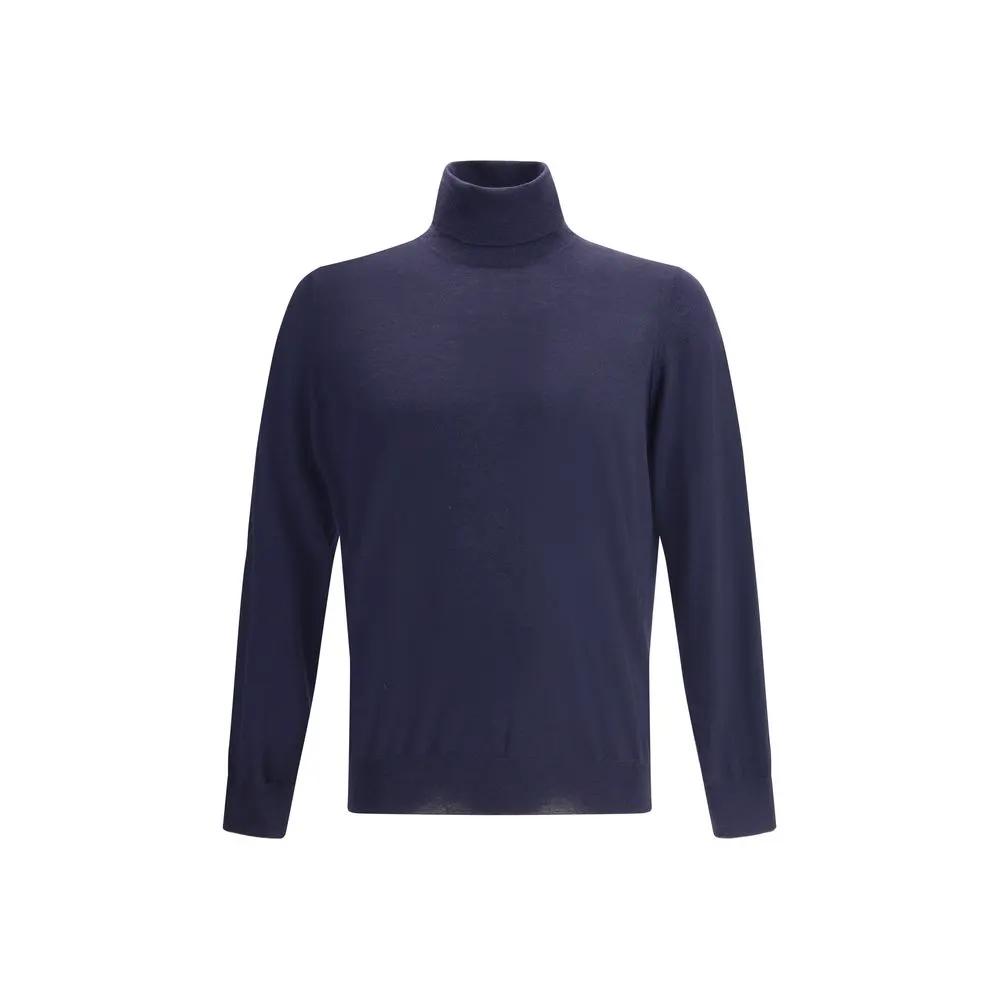 Brunello Cucinelli Col Roulé Oves Aries en Laine Bleue
