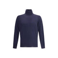 Brunello Cucinelli Col Roulé Oves Aries en Laine Bleue