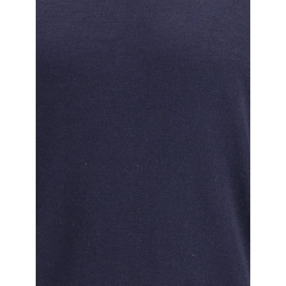 Brunello Cucinelli Col Roulé Oves Aries en Laine Bleue