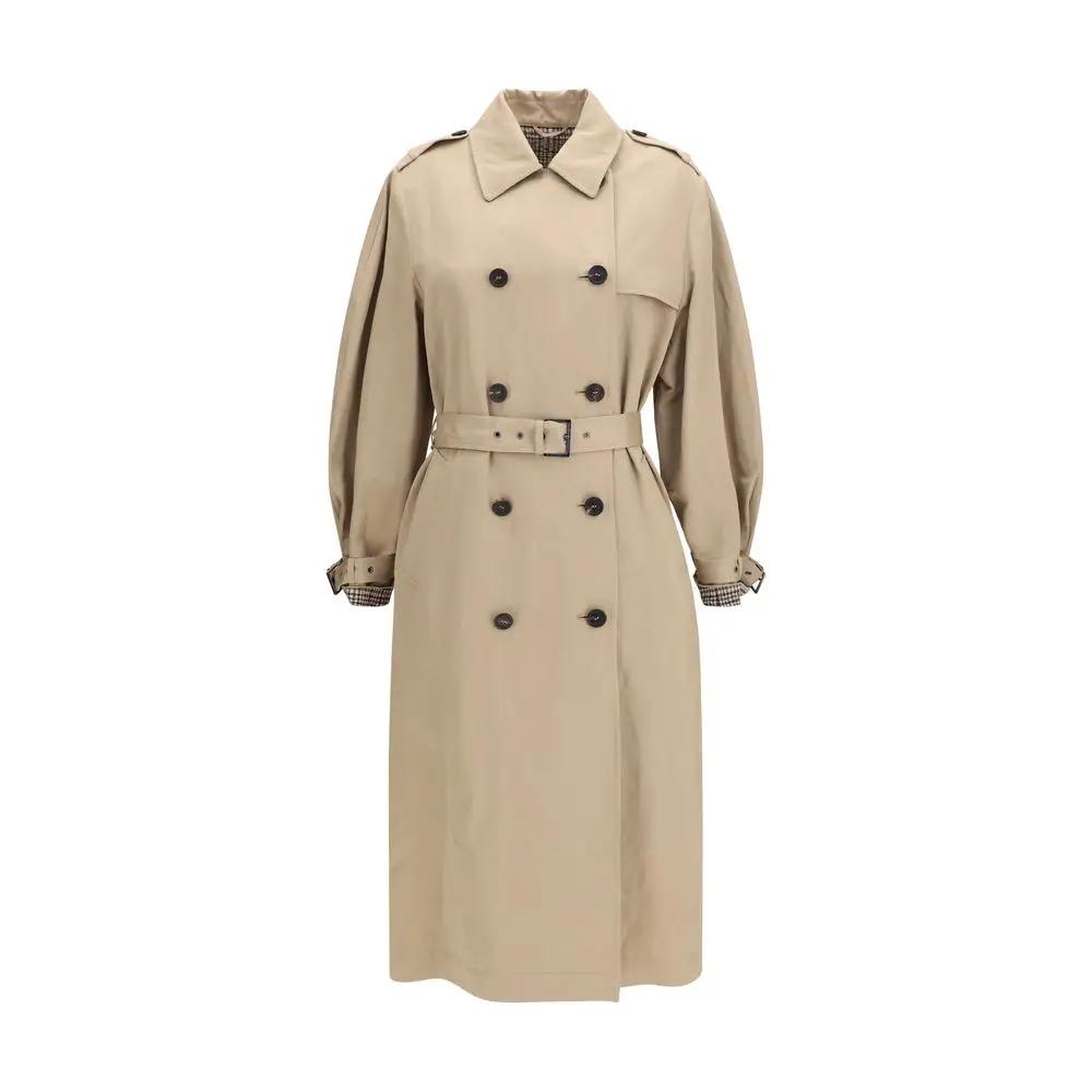Brunello Cucinelli Manteau en coton beige