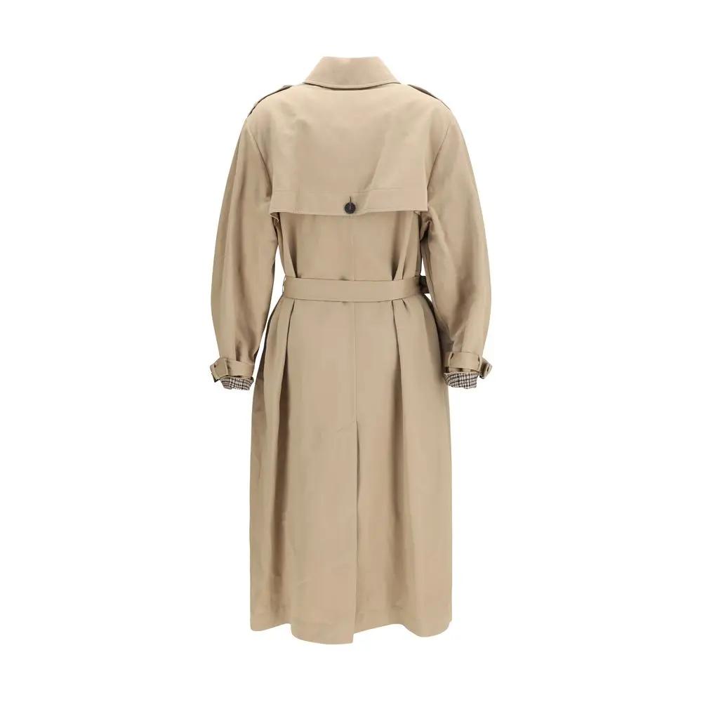 Brunello Cucinelli Manteau en coton beige