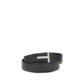 Ceinture Tom Ford en cuir de veau noir